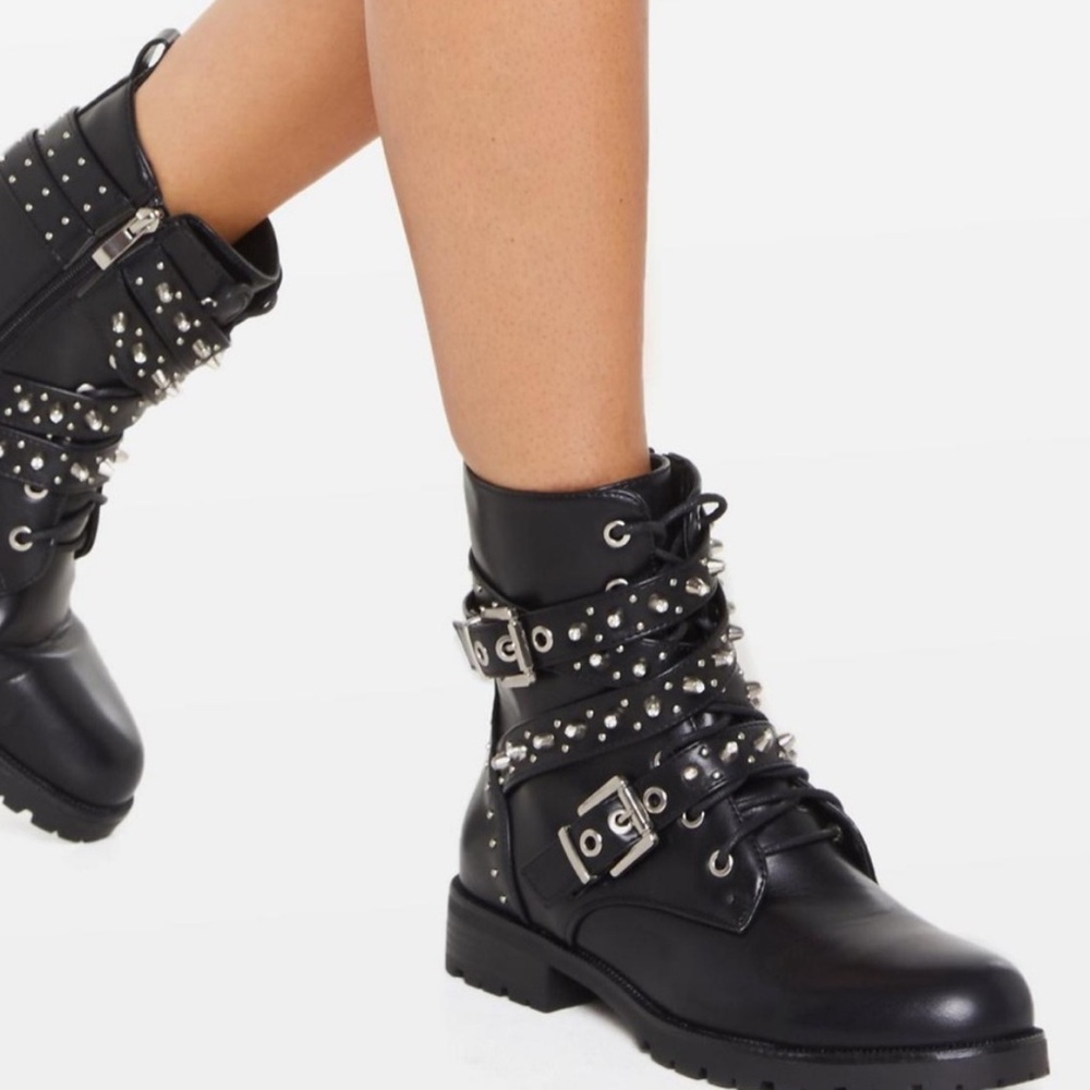 Black studded boots